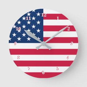 Flagge der USA-Uhr Runde Wanduhr