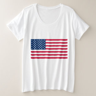 Flagge der USA - USA - Patriotik Große Größe T-Shirt