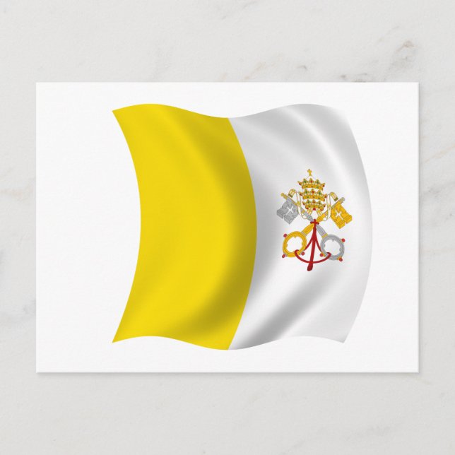 Flagge der Vatikanstadt Postkarte (Vorderseite)