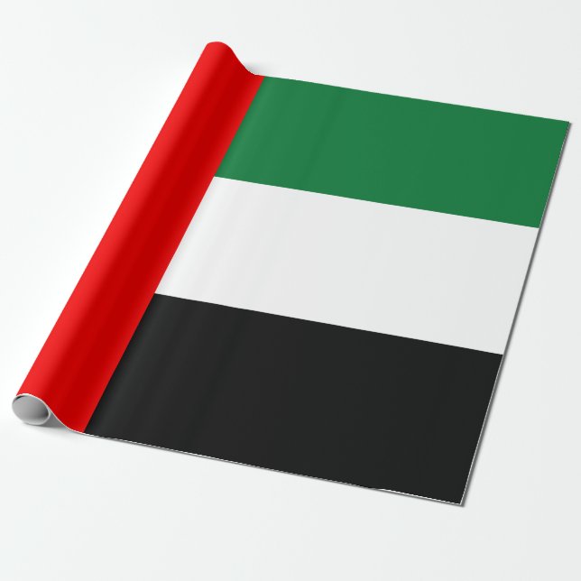 Flagge der Vereinigten Arabischen Emirate (AE) Geschenkpapier (Ungerollt)