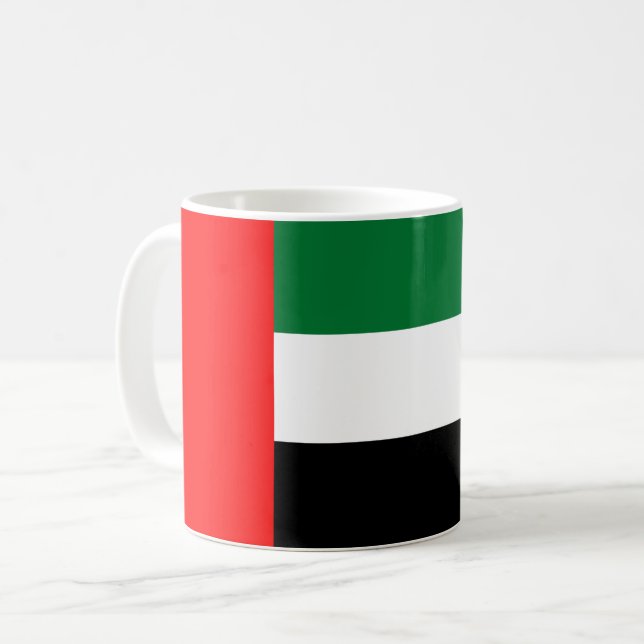 Flagge der Vereinigten Arabischen Emirate (AE) Kaffeetasse (Vorderseite Links)