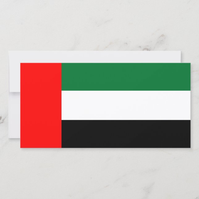 Flagge der Vereinigten Arabischen Emirate (AE) Karte (Vorderseite)