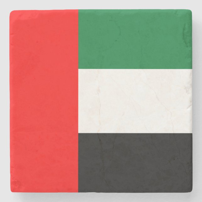 Flagge der Vereinigten Arabischen Emirate (AE) Steinuntersetzer (Vorderseite)