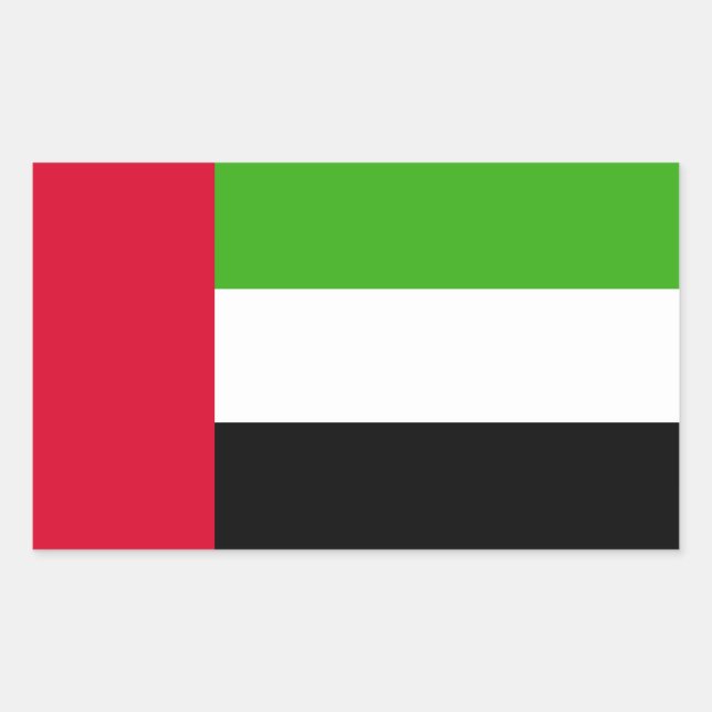 Flagge der Vereinigten Arabischen Emirate Rechteckiger Aufkleber (Vorderseite)
