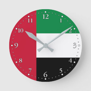 Flagge der Vereinigten Arabischen Emirate Runde Wanduhr