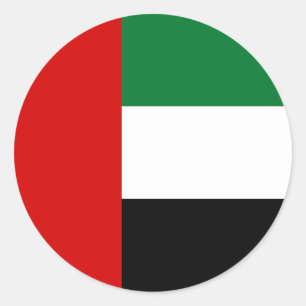 Flagge der Vereinigten Arabischen Emirate Runder Aufkleber