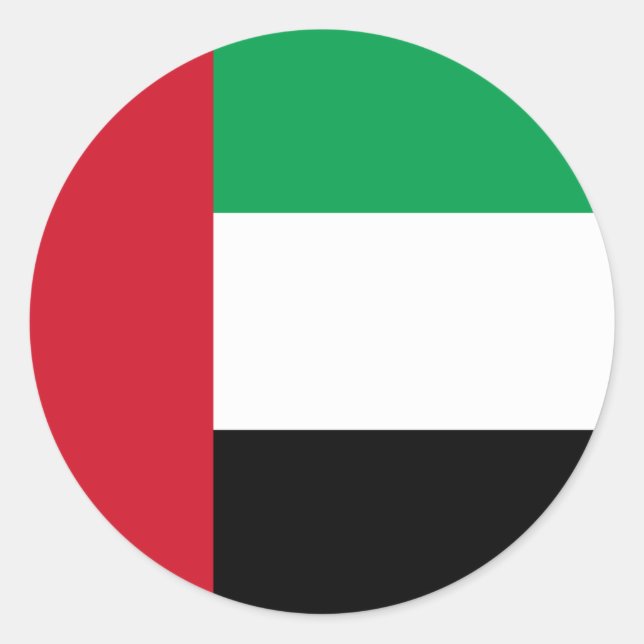 Flagge der Vereinigten Arabischen Emirate Runder Aufkleber (Vorderseite)
