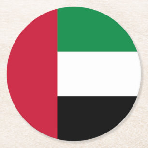 Flagge der Vereinigten Arabischen Emirate Runder Pappuntersetzer