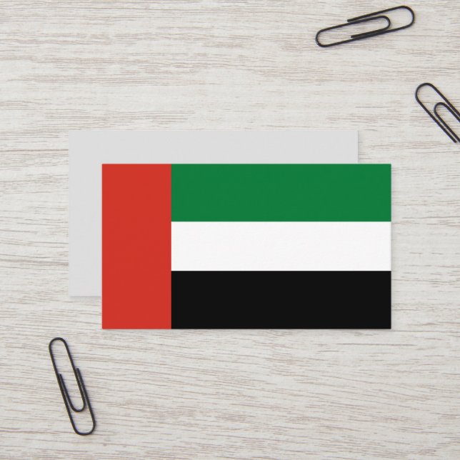 Flagge der Vereinigten Arabischen Emirate Visitenkarte (Vorderseite/Rückseite Beispiel)