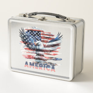 Flagge der Vereinigten Staaten. Amerika Metall Brotdose