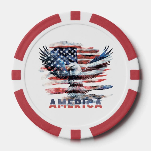 Flagge der Vereinigten Staaten. Amerika Pokerchips (Vorderseite)