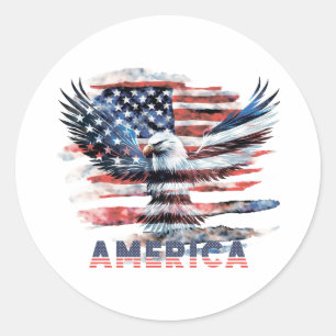 Flagge der Vereinigten Staaten. Amerika Runder Aufkleber