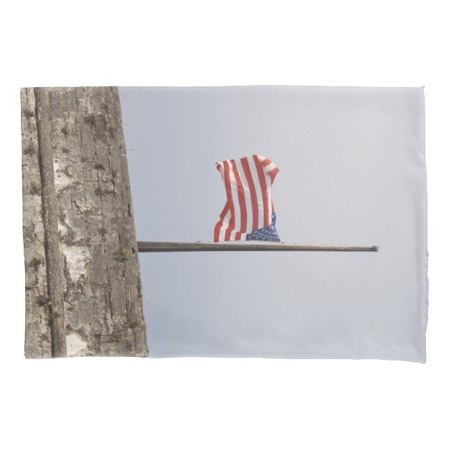 Flagge der Vereinigten Staaten bei Half-Mast (USA) Kissenbezug (Vorderseite-Links)