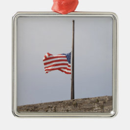 Flagge der Vereinigten Staaten bei Half-Mast (USA) Ornament Aus Metall