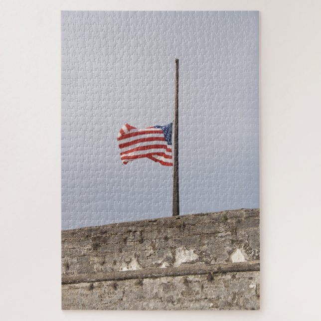 Flagge der Vereinigten Staaten bei Half-Mast (USA) Puzzle (Vertikal)