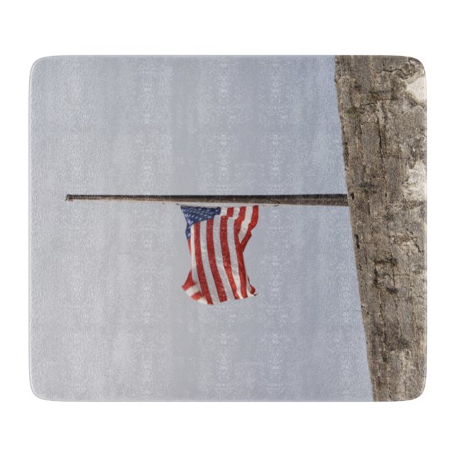 Flagge der Vereinigten Staaten bei Half-Mast (USA) Schneidebrett (Vorderseite)