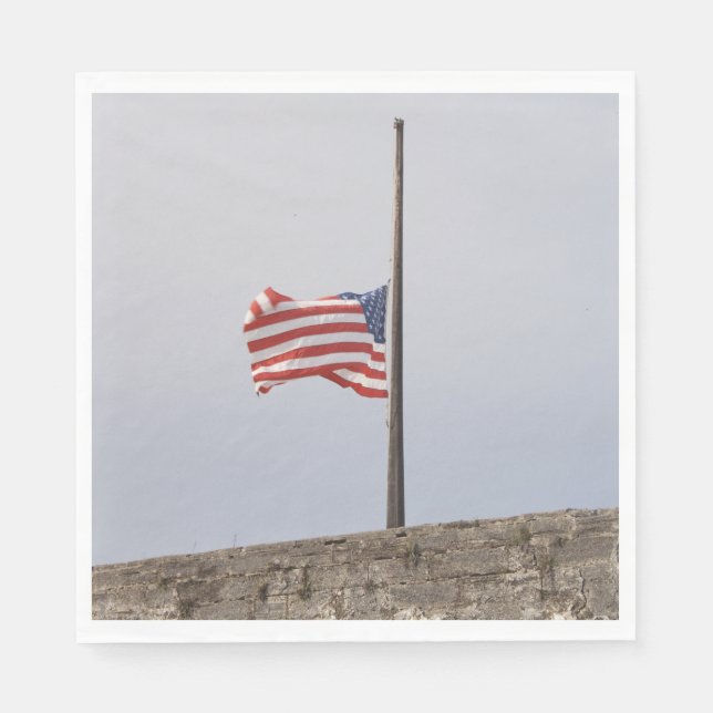 Flagge der Vereinigten Staaten bei Half-Mast (USA) Serviette (Vorderseite)