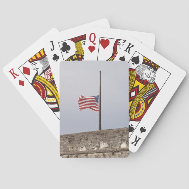 Flagge der Vereinigten Staaten bei Half-Mast (USA) Spielkarten (Rückseite)