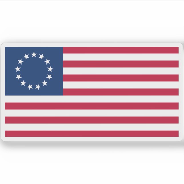 Flagge der Vereinigten Staaten-Betsy Ross (1792) Aufkleber (Vorderseite)