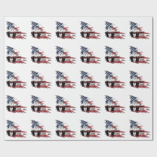 Flagge der Vereinigten Staaten.Donald Trump. Geschenkpapier