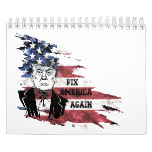 Flagge der Vereinigten Staaten.Donald Trump. Kalender