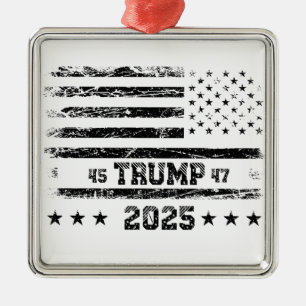 Flagge der Vereinigten Staaten.Donald Trump. Ornament Aus Metall
