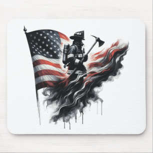 Flagge der Vereinigten Staaten. Firefighter Mousepad