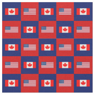 Flagge der Vereinigten Staaten, Kanada Flagge auf  Stoff