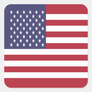 Flagge der Vereinigten Staaten Quadratischer Aufkleber