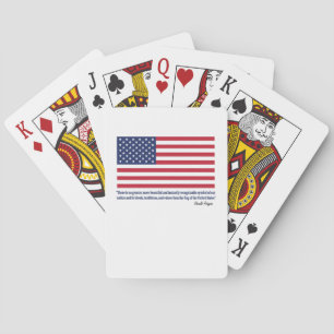 Flagge der Vereinigten Staaten und Ronald Reagan Spielkarten