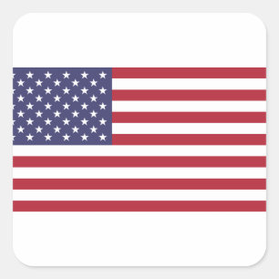 Flagge der Vereinigten Staaten - US-amerikanische  Quadratischer Aufkleber