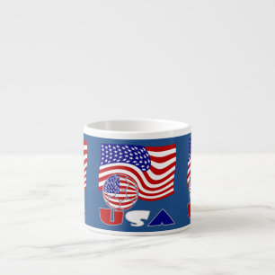 Flagge der Vereinigten Staaten USA Fußball Blau Hi Espressotasse