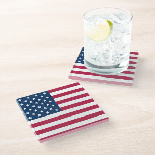 Flagge der Vereinigten Staaten von Amerika patriot Glasuntersetzer