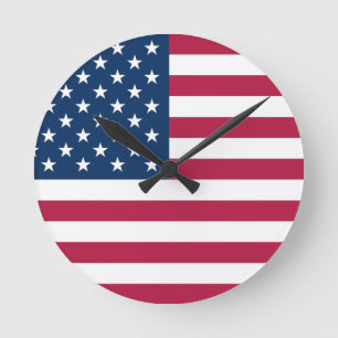 Flagge der Vereinigten Staaten von Amerika patriot Runde Wanduhr
