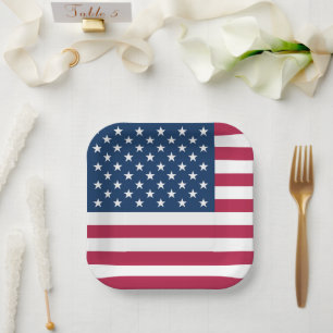 Flagge der Vereinigten Staaten von Amerika USA pat Pappteller