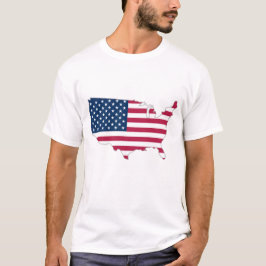 Flagge der Vereinten Staaten auf der Karte T-Shirt