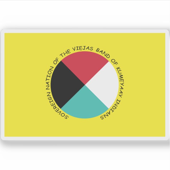 Flagge der Viejas-Gruppe von Kumeyaay-Amerikanisch Aufkleber (Vorderseite)