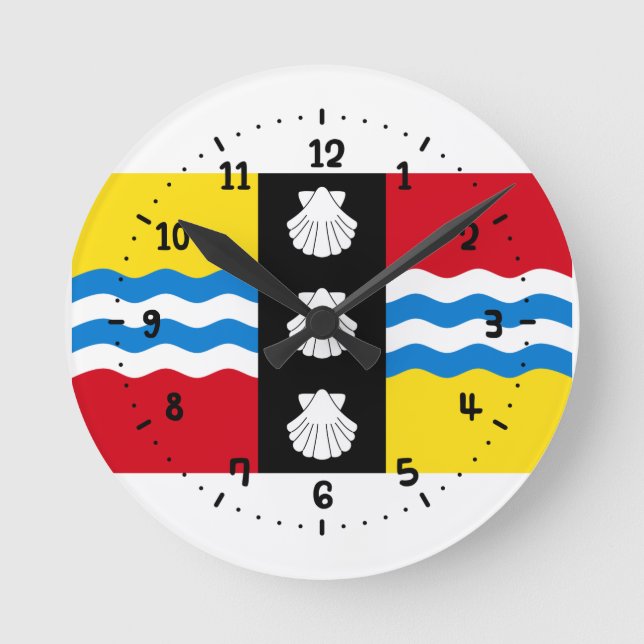 Flagge der Wall-Uhr des Bedfordshire Square Runde Wanduhr (Vorderseite)