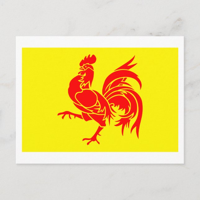 Flagge der Wallonischen Region Postkarte (Vorderseite)