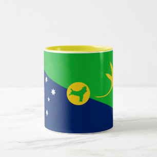 Flagge der Weihnachtsinsel Zweifarbige Tasse