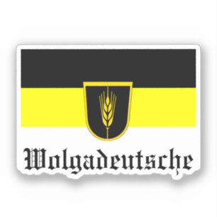Flagge der Wolgadeutschen (schwarz/gelb/weiß) Aufkleber