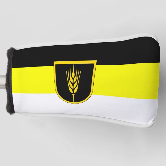 Flagge der Wolgadeutschen (schwarz/gelb/weiß) Golf Headcover (Vorderseite)