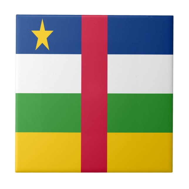 Flagge der Zentralafrikanischen Republik Fliese (Vorderseite)