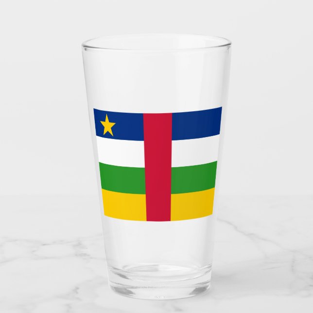 Flagge der Zentralafrikanischen Republik Glas (Vorderseite)