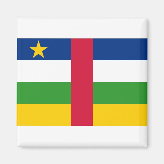 Flagge der Zentralafrikanischen Republik Magnet (Vorne)