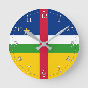 Flagge der Zentralafrikanischen Republik Runde Wanduhr