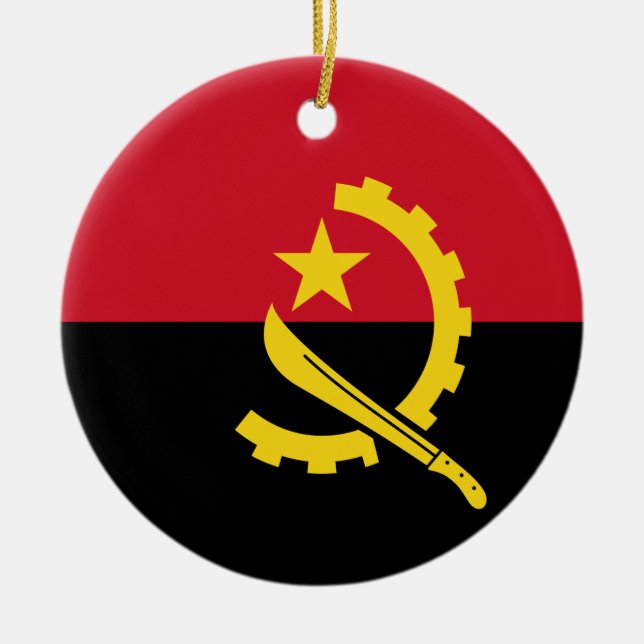 Flagge des Angola-Ornaments Keramik Ornament (Vorne)