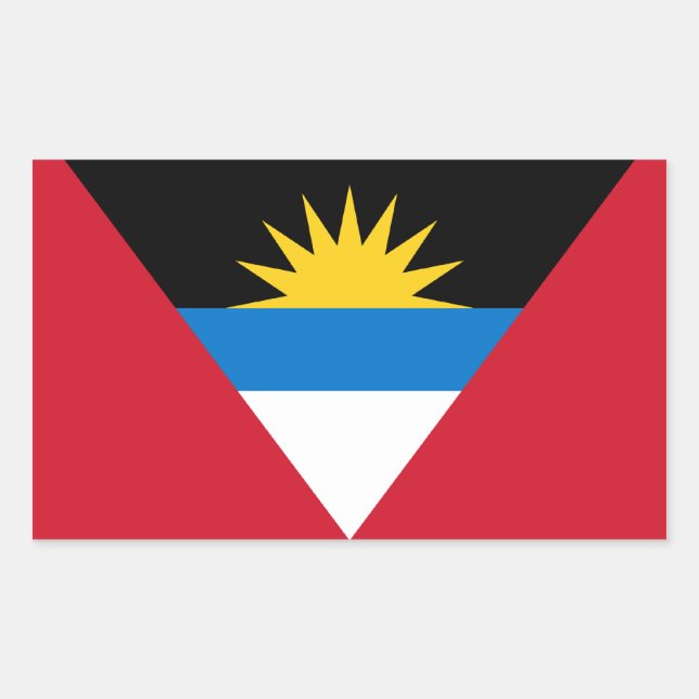 Flagge des Antigua und Barbuda-(Antiguan/Barbudan) Rechteckiger Aufkleber (Vorderseite)