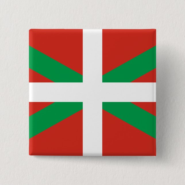 Flagge des Baskenlandes Button (Vorderseite)