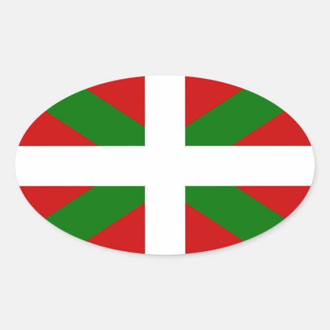 Flagge des Baskenlandes euskadi Ovaler Aufkleber (Vorderseite)
